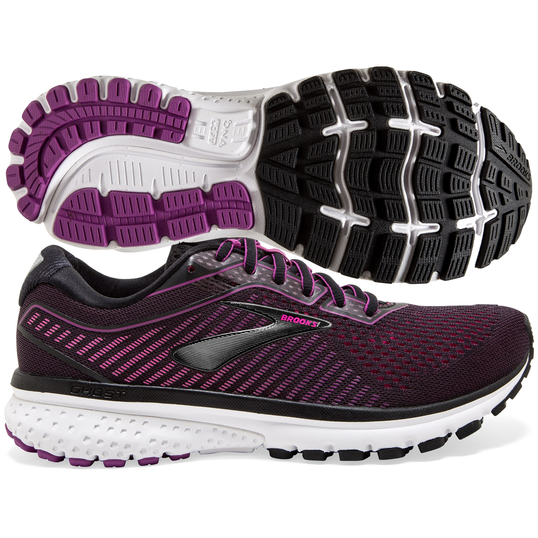 pink and black brooks cheap online